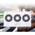 Car Solar Powered Exhaust Fan USB Car Gills Cooler Auto Ventilation Fan  white