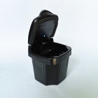 Car Square Ashtray With Led Light Simple Shape Good Sealing Ashtray With Cover Fine Craftsmanship For Home Car Universal Application black