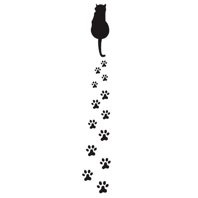 Car Sticker Cat Dog Animal Bear Footprints Paw Footprint Cool Design Car Stickers Car Styling Decal black