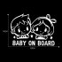 Car Stickers Baby On Board Cute twins Colorful Auto Decor Sticker Warning Safety Car Styling Decals black