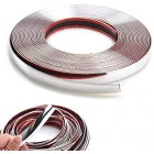 Car Styling Chrome Decorative Strips Front Rear Fog Light Trim Cover Molding Frame Decoration Protector Silver 12mm 5m roll