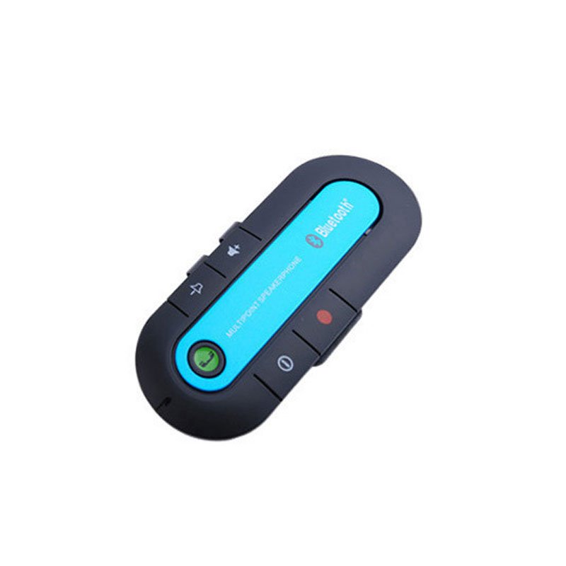 Car Sun Shield Mount Bluetooth 4.2 Car Hands Free Speakerphone System Calling Car Adapter blue