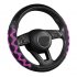 Car Supplies Steering Wheel Cover Genuine Leather SUV Four Seasons Universal Absorbent Non slip  Cow Skin Cover Black and purple 38cm