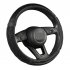 Car Supplies Steering Wheel Cover Genuine Leather SUV Four Seasons Universal Absorbent Non slip  Cow Skin Cover black 38cm