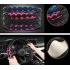 Car Supplies Steering Wheel Cover Genuine Leather SUV Four Seasons Universal Absorbent Non slip  Cow Skin Cover Black and pink 38cm