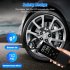 Car Tire Inflator Smart Digital Display Full Screen Touch Wireless Air Pump Electric Air Compressor with Led Light Black