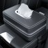 Car Tissue Holder Backseat Masks Dispenser Multifunctional Elastic Belt Leather Napkin Box Organizer black 9526