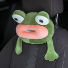 Car Tissue Holder Cute Cartoon Animals Plush Tissue Bag Plush Tissue Organizer For Car Backseat Home Office big eyed frog