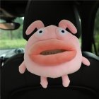 Car Tissue Holder Cute Cartoon Animals Plush Tissue Bag Plush Tissue Organizer For Car Backseat Home Office Pink Sausage Mouth