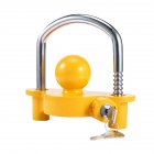 Car Trailer Lock Yacht Rv Connector Trailer Hook U-shaped Tow Ball Aluminum Alloy Security Anti-theft Lock yellow