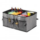 Car Trunk Organizer Large-Capacity Foldable Storage Box Houndstooth Pattern Tools Storage Chest Car Accessories Houndstooth