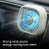 Car USB Fan For Air Vent Mounted  3 Speeds Low Noise Small Cooler With Colorful LED Light  Portable Fan For Car Vehicle  Van  Truck  SUV  RV White