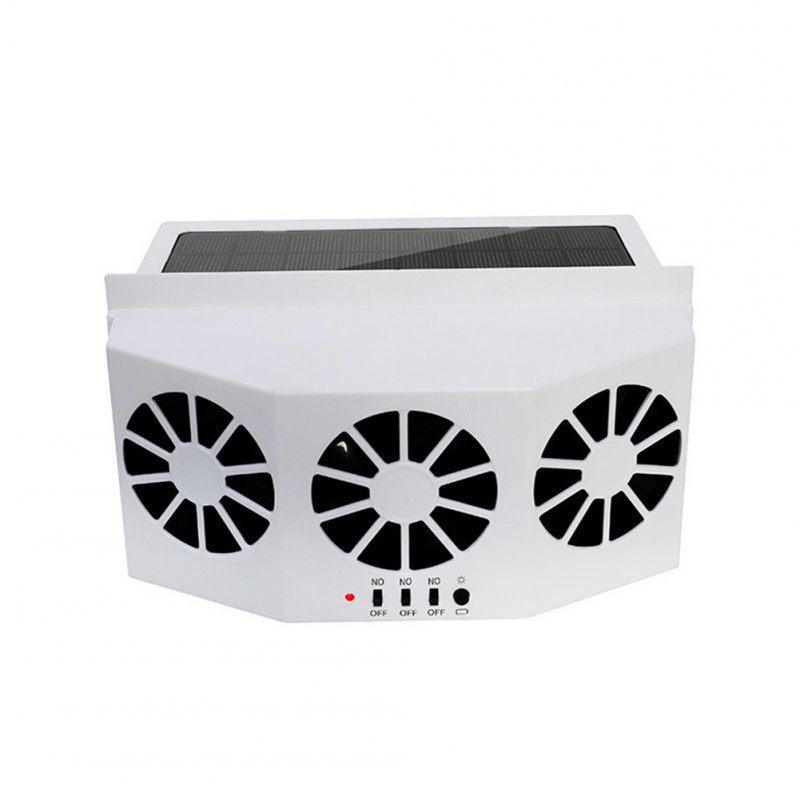 Car Ventilator 3 Cooler Fans Solar-powered Cooling Vent Exhaust Portable Safe Auto Fan white