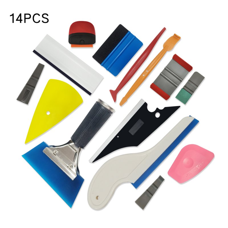 Car Vinyl Wrap Tool Set Magnet Squeegee Stick Squeezing Scraper Carbon Fiber Film Wrapping Cutter Aid Tool Window Tinting 14 pieces