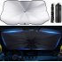 Car Windshield Sun Shade Umbrella Block UV Rays Heat Retractable Sun Shades Fits Front Window Of Various Models Small titanium silver