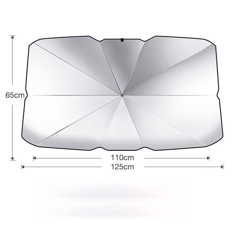 Car Windshield Sun Shade Umbrella Block UV Rays Heat Retractable Sun Shades Fits Front Window Of Various Models Small titanium silver
