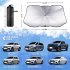 Car Windshield Sun Shade Umbrella Block UV Rays Heat Retractable Sun Shades Fits Front Window Of Various Models Small titanium silver