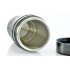 Car cup warmer in a gadgety camera lens style to always keep your drinks warm and as a fun way to trick your friends