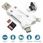 Card Reader 4-1 OTG Multi-function Usb for <span style='color:#F7840C'>Iphone</span>/ipad/macbook/android/camera white