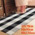 Carpet Doormat Cotton Plaid Floor Door Kitchen Bathroom Outdoor Porch Laundry Woven Carpet Black and white grid 60 90cm