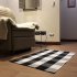 Carpet Doormat Cotton Plaid Floor Door Kitchen Bathroom Outdoor Porch Laundry Woven Carpet Black and white grid 60 90cm