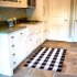 Carpet Doormat Cotton Plaid Floor Door Kitchen Bathroom Outdoor Porch Laundry Woven Carpet Red and black grid 60 130cm