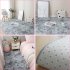Carpet Tie Dyeing Plush Soft Floor Mat for Living Room Bedroom Anti slip Rug light grey 40x60cm