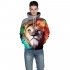 Cartoon 3D Lion Printing Hoodie Casual Long Sleeve Hooded Pullover Sweatshirt Tops Christmas Gift lion XL