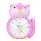 Cartoon Animal Shape Alarm Clock Kids Snooze Function Silent Battery Operated Clock for Bedroom Bedside purple