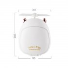 Cartoon Bear Beauty Makeup Mirror Lamp Fan Handheld Portable USB Rechargeable Small Fan Little two magic white 10 5   3 5   8cm