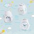 Cartoon Bear Kids Alarm Clock With Night Light Silent Snooze Clock For Children Bedroom Bedside Birthday Gifts white blue