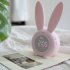 Cartoon Bunny Shape Kids Alarm Clock Sleep Trainer Rechargeable Night Light with Voice Control Magnetic Catche Pink