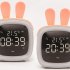 Cartoon Digital Clock  Timer Off Night Light  USB Rechargeable 1200mAh Battery Operated Cute Alarm Clock  12 24 Hour Switch  Date Temperature Display   No Headw