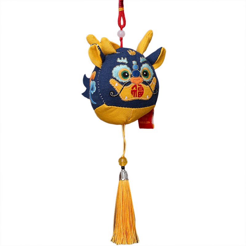 Cartoon Dragon Plush Doll Chinese Dragon Plush Toys Soft Stuffed Anime Animal Plushies For New Years Gifts Home Decor Fabric embroidered Fulong blue 10cm