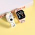 Cartoon Earth Electronic Wrist Watch Color Printing Led Square Dial Watch For Student 12