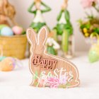 Cartoon Easter Wooden Bunny Ornaments Diy Craft Kids Toy Gift Happy Easter Home Table Decorations red