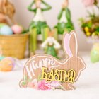 Cartoon Easter Wooden Bunny Ornaments Diy Craft Kids Toy Gift Happy Easter Home Table Decorations yellow
