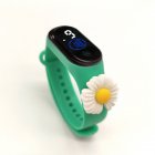 Cartoon  Electronic  Watch Life Waterproof Student Touch Screen Digital Led Watch (mi 4 Movement) Mint green daisy