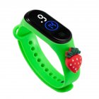 Cartoon  Electronic  Watch Life Waterproof Student Touch Screen Digital Led Watch (mi 4 Movement) Green strawberry