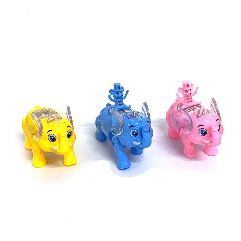Cartoon Elephant Music Light Toy Electronic Robot Walking Action Toy for Pet Kids Baby random color