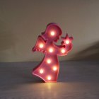 Cartoon LED 3D Night Light  Angel Shape Warm White Table Lamp  Indoor Decorative Nightlight for Kids Room Christmas Party Decor Candy pink