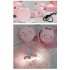 Cartoon Pig Portable LED Fill Light Makeup Mirror Fan USB Charging Portable Handheld Mini Fan  Blinking eyes General purpose