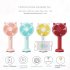 Cartoon Portable Mini Fan With Led Light Strong Wind Handheld Electric Fan With Mobile Phone Holder pink