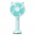 Cartoon Portable Mini Fan With Led Light Strong Wind Handheld Electric Fan With Mobile Phone Holder pink