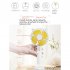 Cartoon Portable Mini Fan With Led Light Strong Wind Handheld Electric Fan With Mobile Phone Holder White