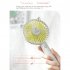 Cartoon Portable Mini Fan With Led Light Strong Wind Handheld Electric Fan With Mobile Phone Holder Navy blue