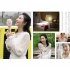 Cartoon Portable Mini Fan With Led Light Strong Wind Handheld Electric Fan With Mobile Phone Holder Navy blue