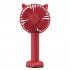 Cartoon Portable Mini Fan With Led Light Strong Wind Handheld Electric Fan With Mobile Phone Holder Navy blue