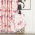 Cartoon Printed Window Curtains Hollow Out Drape for Home Kids Room Shade Pink yarn 1   2 5m high punch