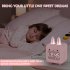 Cartoon Rabbit shaped Silicone Intelligent Alarm  Clock Rechargeable Voice Timekeeping Custom Music Clock With Night Light For Children Pink